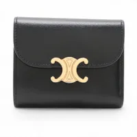 【新品未使用】　CELINE セリーヌ　トリオンフ　スモール　フラップウォレット セリーヌ トリオンフ スモールフラップウォレット レザー