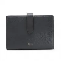 CELINE ブラック レザー フォールデッドコンパクトウォレット CELINE セリーヌ （CELINE） フォールデッド コンパクト