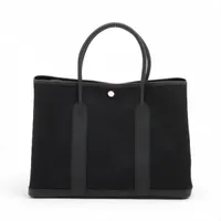 【超美品フルセット】ガーデンパーティPM ノワール トワルアッシュ エルメス エルメス ガーデンパーティー PM ノワール トワルアッシュ