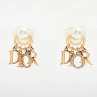 Dior ディオール ピアス(両耳用) ディオール ピアス(両耳用) GP×フェイクパール ゴールド キズ