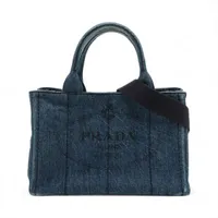 ドルチェ&ガッバーナ デニム×レザー 2WAYハンドバッグ ブラック