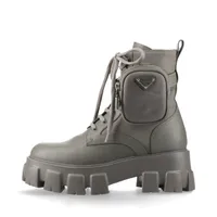 プラダ Re Nylon リ ナイロン レザー ショートブーツ 36 レディース