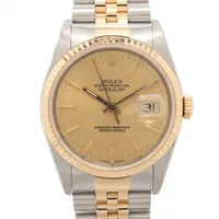 ロレックス デイトジャスト36 16233 SS×YG SS×YG AT シャンパン文字盤 リューズねじ込み浅い