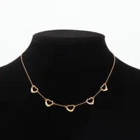 ティファニー オープンハート 5P ネックレス 750(YG) 5.5g A3953561