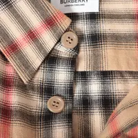 バーバリー ティッシ期 コットン チェックシャツ XS メンズ ベージュ