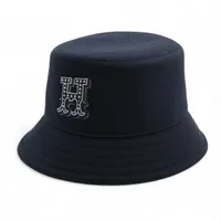 エルメス ハット 59 フェルト×レザー ブラック 毛羽立ち