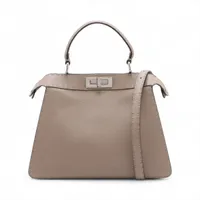 フェンディ2way ミニピーカブー ハンドバッグ ショルダー レザー グレージュ フェンディ FENDI ピーカブー ミニ パイソン 2WAYバッグ ハンド