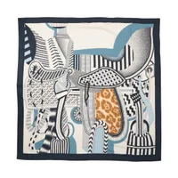 HERMES レクタングル シュヴァル・ドゥ・フェット シルクカシミヤストール エルメス カレジェアン Cheval de Fete シュヴァル ドゥ