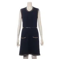 グッチ シェリーライン ナイロン ノースリーブワンピース XS