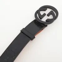 グッチ 223891 インターロッキングG ベルト 85 PVC×レザー