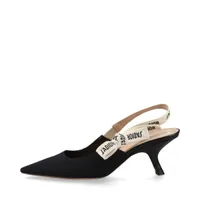 J'ADIORブラック レース スリングバックパンプス DIOR パンプス J'ADIOR スリングバック リボン 刺繍 ☆国内発送