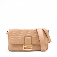 フェンディ ズッキーノ PVC×レザー チェーンショルダーバッグ