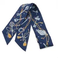 新品 HERMES エルメス ツイリー エプロン ドール バンダナ マリン 1本 エルメス ツイリー シルク マリン Eperon d'Or Bandana エプロン