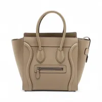 セリーヌ ラゲージ マイクロショッパー キャンバス マルチカラーあんしん鑑定あり セリーヌ ラゲージ マイクロショッパー レザー ハンドバッグ