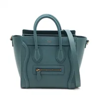 セリーヌ ラゲージ ファントム レザー ハンドバッグ グリーン A2721230