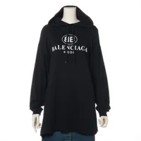 バレンシアガ 21年 コットン パーカー S レディース ブラック 697874 バレンシアガ 21年 コットン パーカー S レディース ブラック