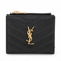 【未使用級】サンローラン マネークリップ 二つ折り財布 クロコ型押し ブラック SAINT LAURENT サンローラン クロコ型押し 二つ折り財布