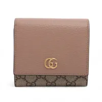 グッチ オフィディア GGスプリーム PVC×レザー コンパクト