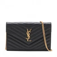 サンローランパリ レザー チェーンウォレット ブラック 438492