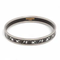 エルメス エマイユPM バングル メタル ホワイト×グレー AP129651