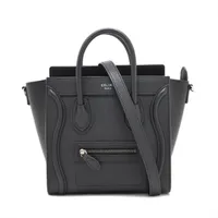 セリーヌ ラゲージ ナノショッパー グレージュ 2WAYハンドバッグ