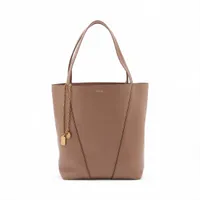 クロエ マーシー ラフィア×レザー カゴバッグ ブラウン A3056051