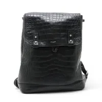 極美品　サンローランパリ　ケース　YSLロゴ　クロコ型押し　レザー　黒 SAINT LAURENT カードケース YSL ロゴ クロコ型押し レザー