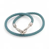 HERMESエルメス ジャンボ ブレス シルバー レザー ブレスレット ブルー HERMESエルメス ジャンボ ブレス シルバー レザー ブレスレット