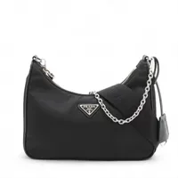 【極美品・現行類似】プラダ メッセンジャーバッグ テスートナイロン レザー 黒 プラダ テスート ナイロン×レザー ショルダーバッグ ブラック