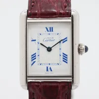T108 カルティエ ヴェルメイユ マストタンクLM アイボリー文字盤 手巻き カルティエ マストタンク ヴェルメイユLM 925×社外革 手巻き