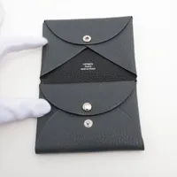 エルメス カルヴィ デュオ シェブルミゾル コインケース グレー W:2024 