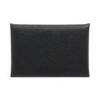 エルメス Hセリエ シェブルミゾル カードケース ブラック×オレンジ B