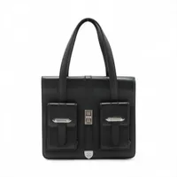 シャネル 2.55 キャビアスキン ハンドバッグ ブラック シルバー金具 8番台