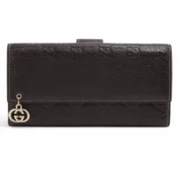 グッチ インターロッキングG 449279 レザー 長財布 レッド