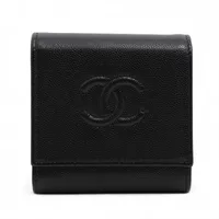 CHANEL　マトラッセ　L字ファスナー　コンパクトウォレット　オールブラック マトラッセ シャネル （CHANEL） L字ファスナー スモール