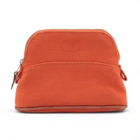 HERMÉS オレンジ キャンバスポーチ HERMES エルメス ポーチ ボリードポーチ キャンバス レザー