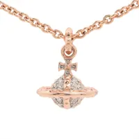 ヴィヴィアンウエストウッド　ネックレス　ピンクゴールド ラインストーン オーブ ヴィヴィアンウエストウッド オーブ ネックレス GP×ライン