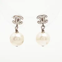 シャネル ココマーク B14V ピアス(両耳用) GP×ラインストーン