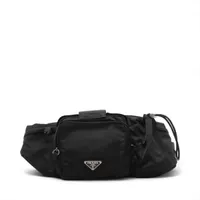 Prada Tessuto nylon x leather Sling backpack Black VA0056 | eBay