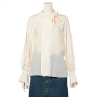 クロエ リネン ブラウス 34 レディース アイボリー CHC20AHT2031724T34