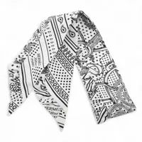 ☘️美品☘️ HERMES ツイリー　空と海の間　バンダナ モノクロ シュヴァル HERMES - HERMESエルメス ツイリー 空と海の間 バンダナ柄