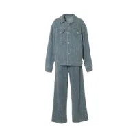 キムヘキム 25AW コットン セットアップ M/27 レディース ブルー  ZF3JK01BL デニム ツイード