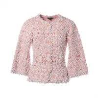 シャネル ココボタン P58 ツイード ノーカラージャケット 34