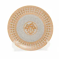 エルメス モザイク24ゴールド プレート 陶器 ゴールド 底印「太陽