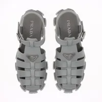 プラダ モノリス ラバー サンダル 9 メンズ グレー トライアングルロゴ