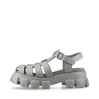 プラダ モノリス ラバー サンダル 9 メンズ グレー トライアングルロゴ