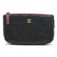 美品 CHANEL シャネル キャビアスキン ポーチ ゴールド金具 ブラック シャネル化粧ポーチ 黒 ゴールド金具 レディース キャビアスキン
