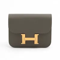 エルメス ジップアンゴー エバーカラー コンパクトウォレット グリーン