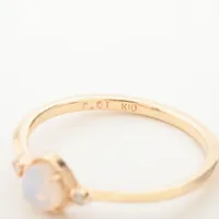 アガット オパール ダイヤ リング K10(YG) 0.8g 0.01 A3974552｜中古ブランド品・ブランド古着通販｜ALLU（アリュー）