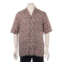 グッチ 95年 シルク シャツ 44 ベージュ トムフォード 花柄 前身